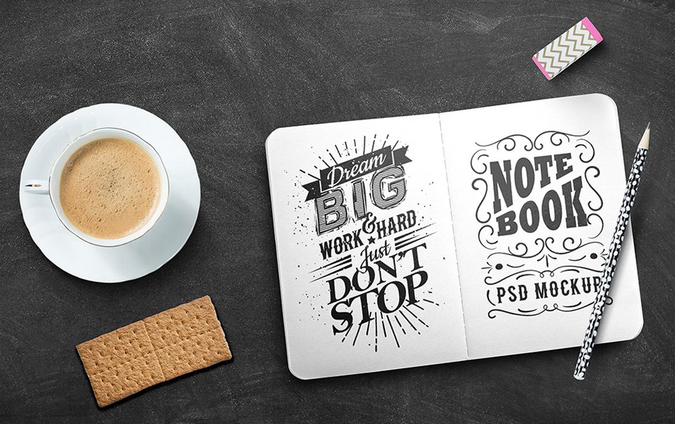 Sketchbook Mockup PSD
