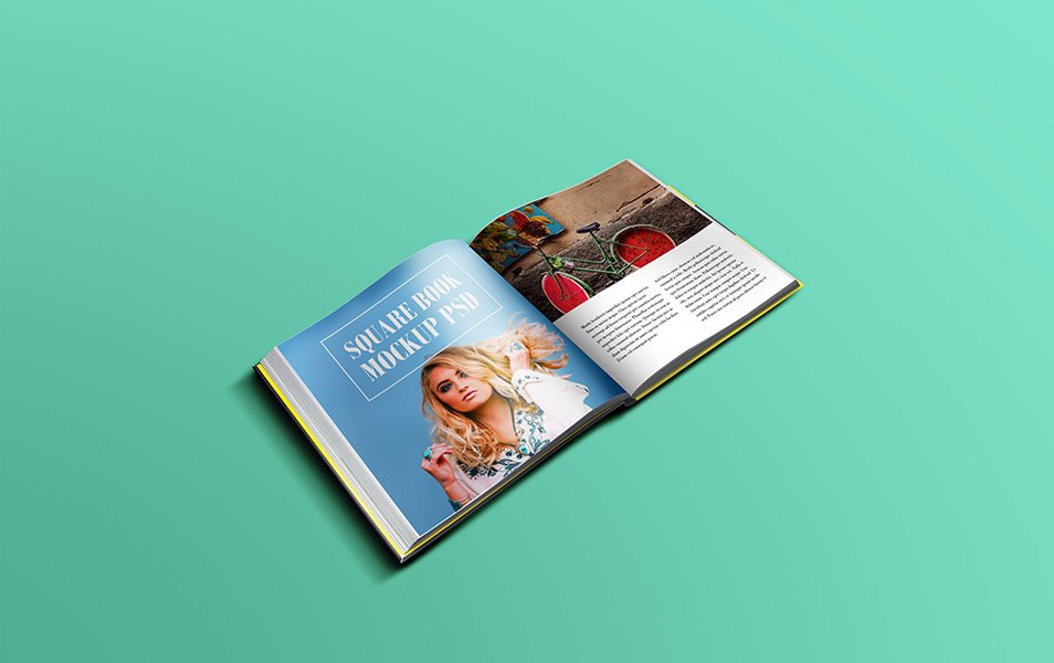 Square Book Mockup PSD