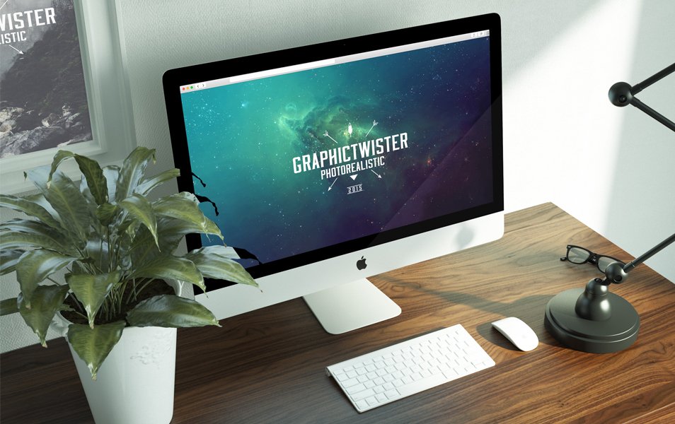 iMac Workspace Mockup