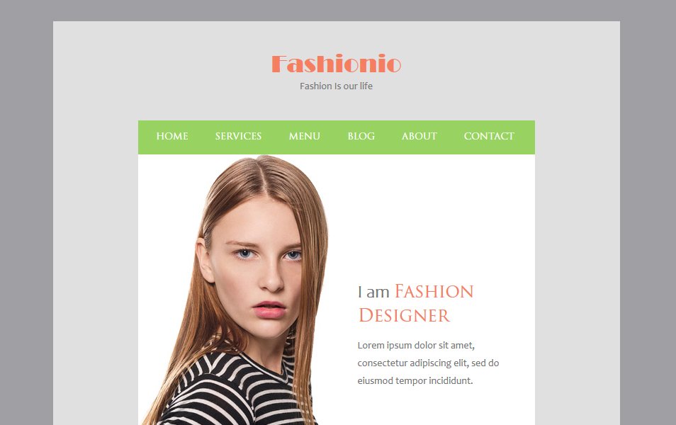 Fashionio یک خبرنامه پاسخگو قالب وب