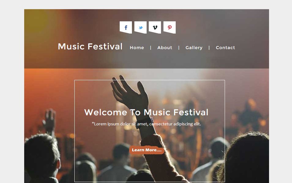 Music Festival a News Letter Responsive Web Template