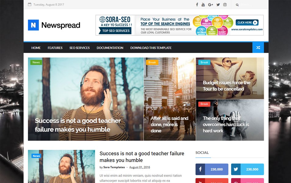 New Spread Responsive Blogger Template