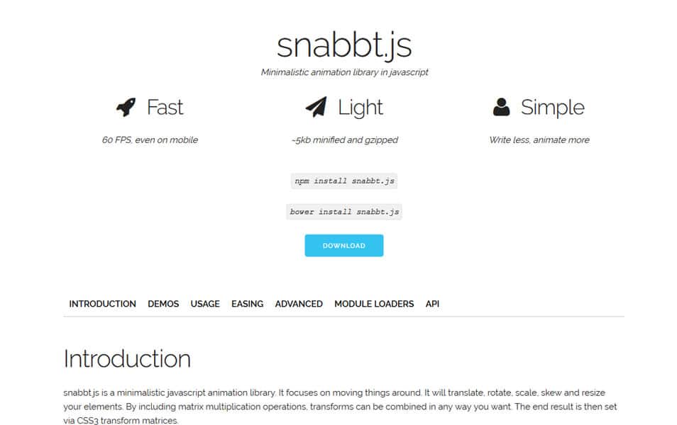 Snabbt.js