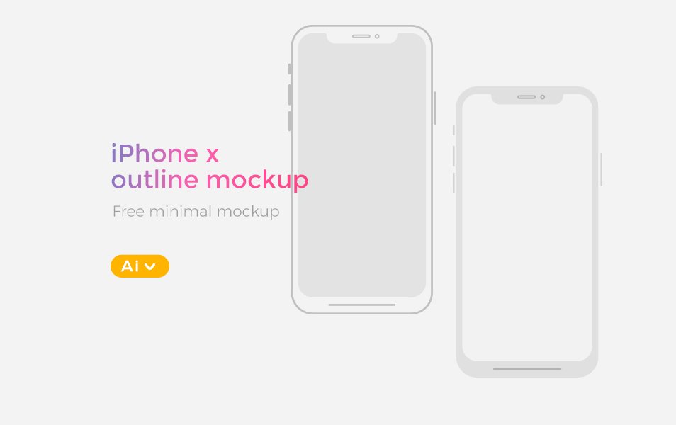 FREE iPhone X Illustrator Wireframe Mockup