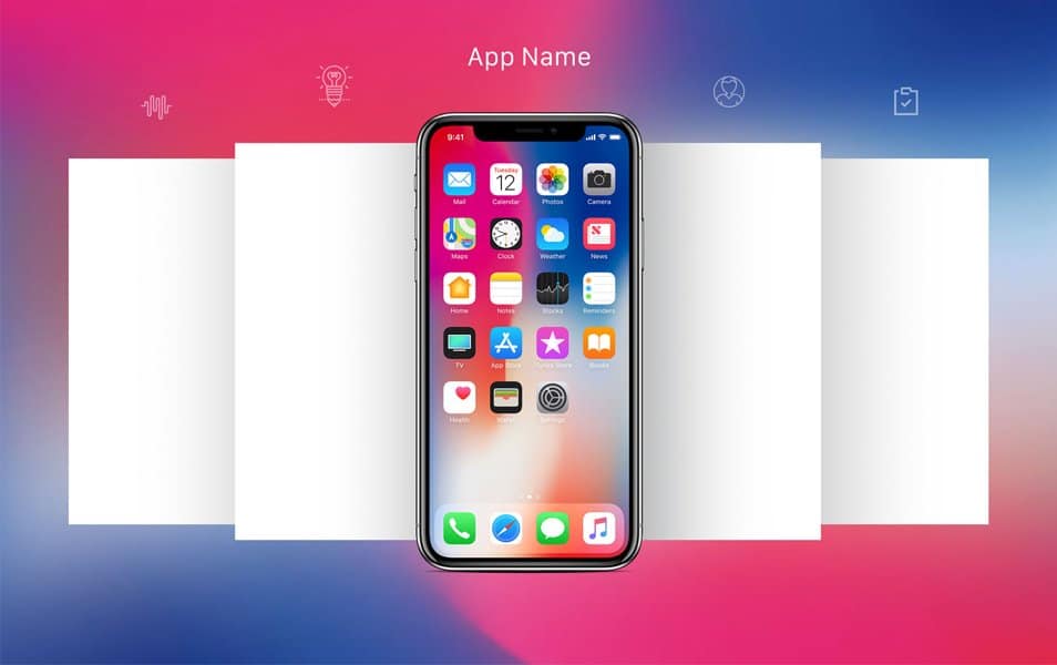 Free Apple iPhone X App Screen Mockup PSD