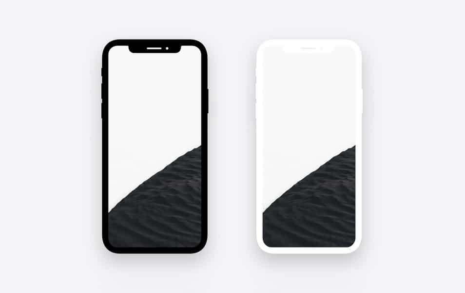 iPhone X Minimal Dark & Light Template for Photoshop