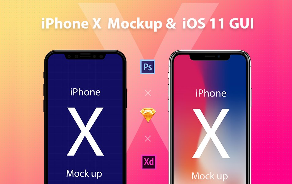 iPhone X Mockup & iOS 11 GUI