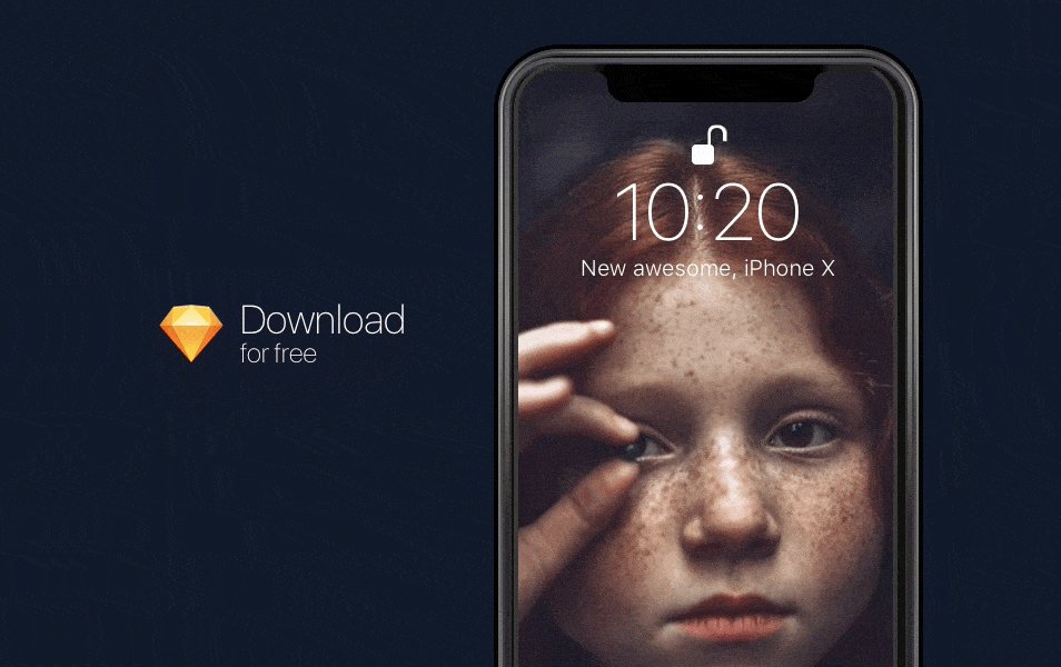 iPhone X Sketch Mockup