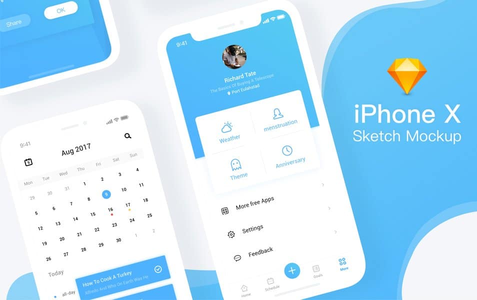 iPhone X Sketch mockup