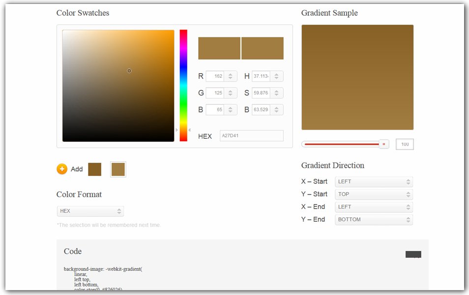 CSS Gradient Generator | CSS3 Factory