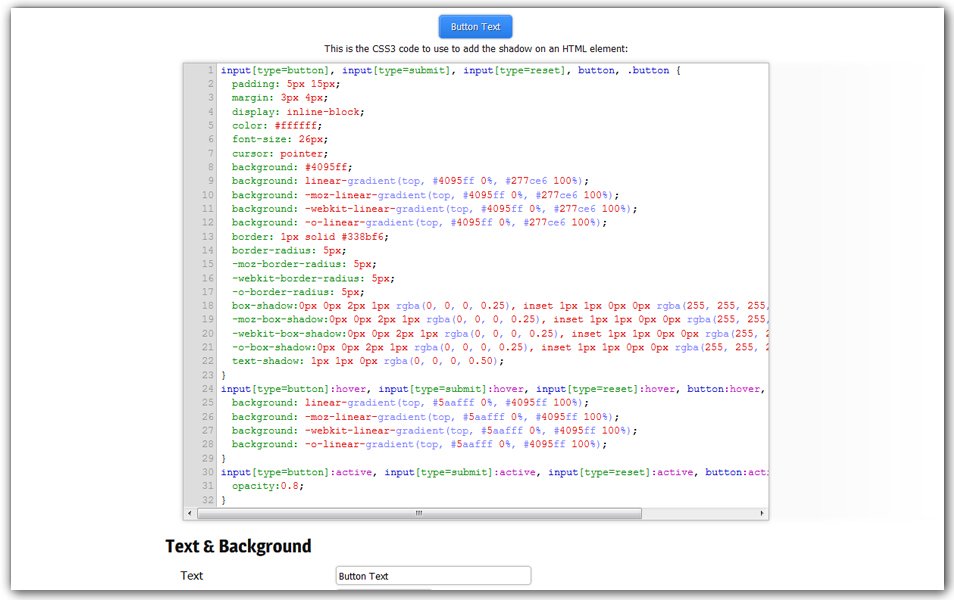 CSS3 Button Generator | Webestools
