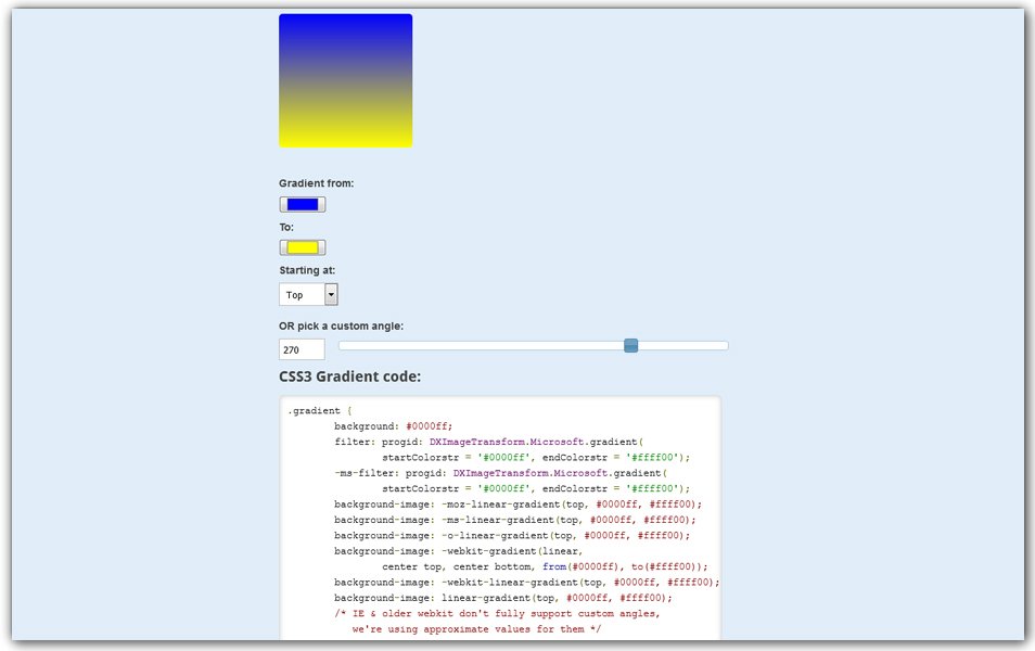 CSS3 Gradient Generator | Many Tools