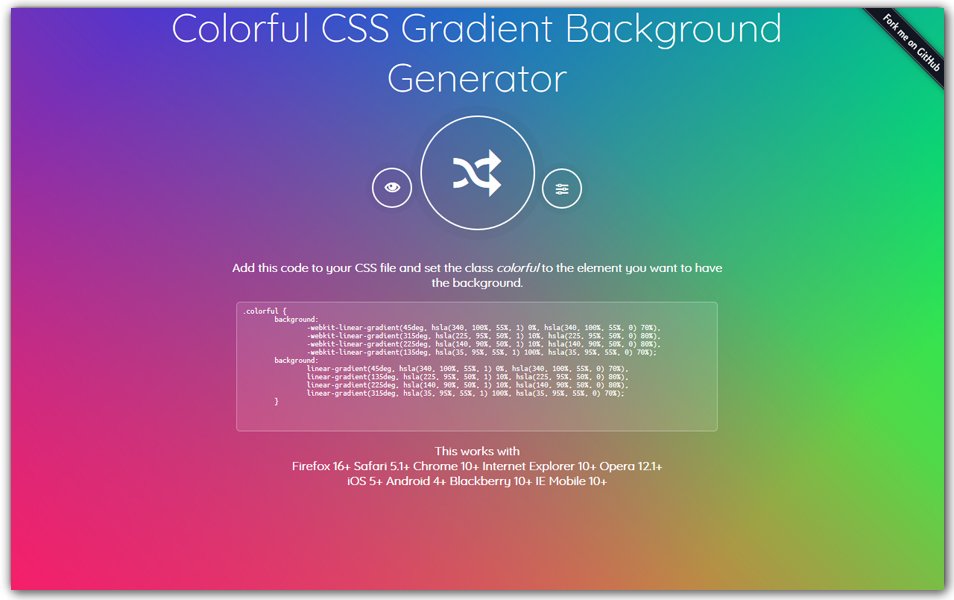 Colorful CSS Gradient Background Generator