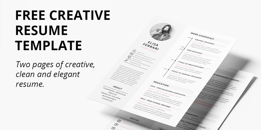 creative resume template free download word