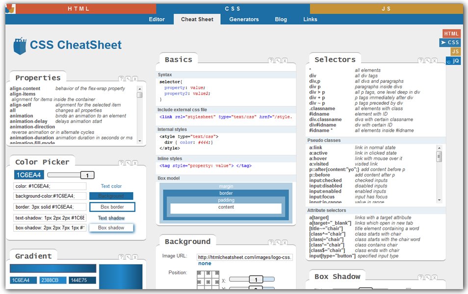 Online Interactive CSS Cheat Sheet