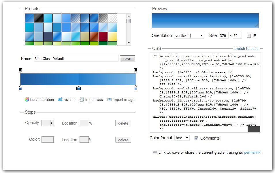 Ultimate CSS Gradient Generator | ColorZilla