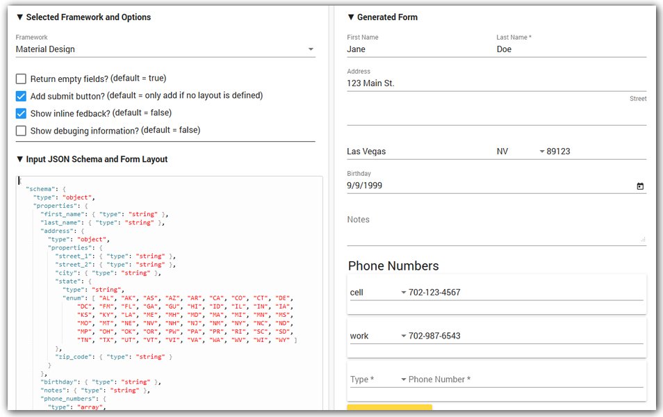 Angular JSON Schema Form