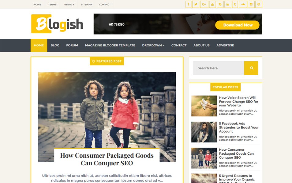 Blogish Responsive Blogger Template