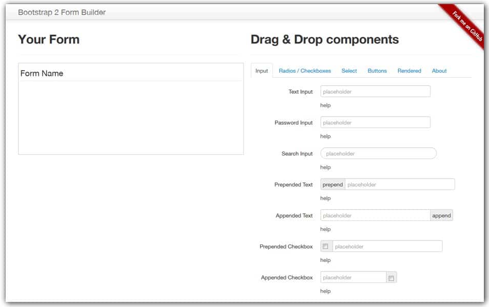 Bootstrap 2 Form Builder