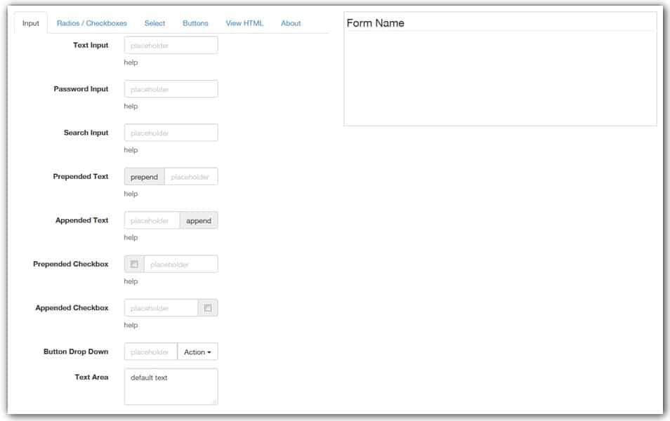 Bootstrap CSS Form Builder and Generator | Bootsnipp
