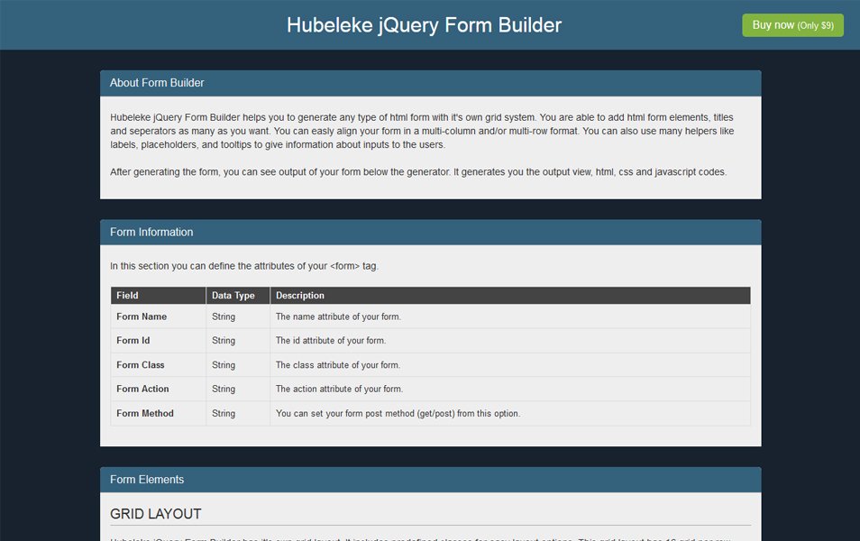 Hubeleke jQuery Form Builder