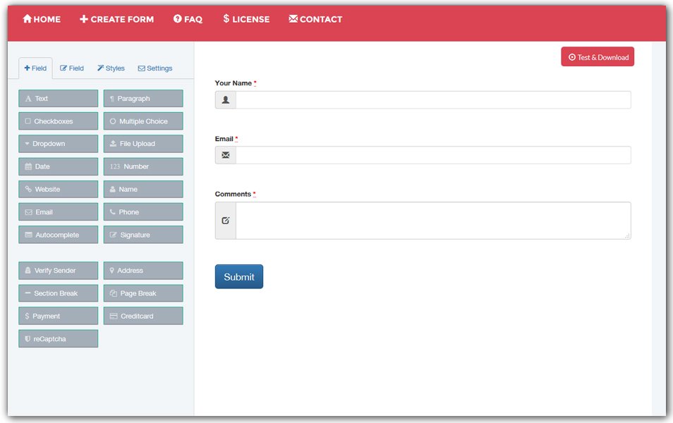 JQuery Form Builder