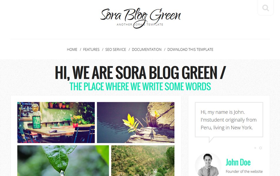 Sora Blog Green Responsive Blogger Template