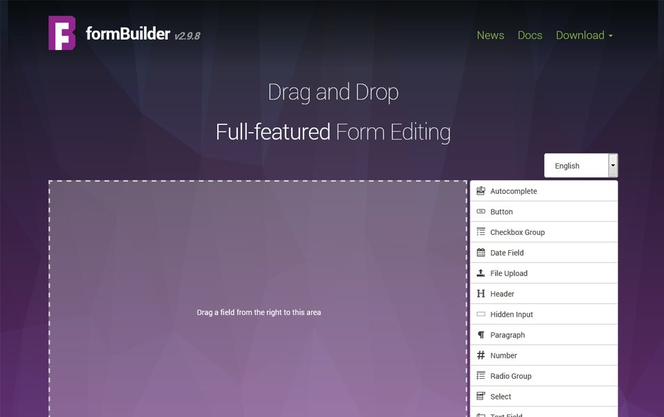 drag and drop web form builder