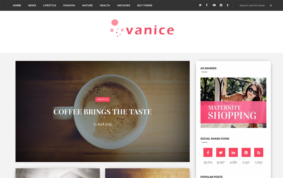 Vanice Responsive Blogger Template