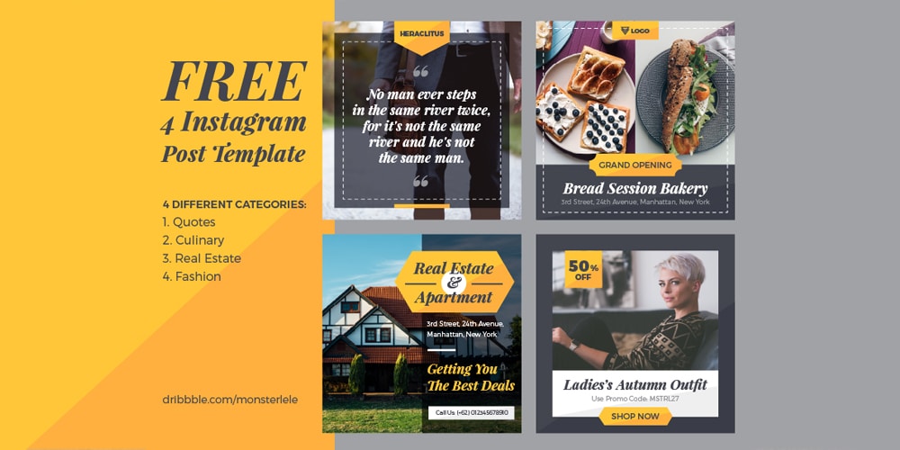 Free Instagram Post Template PSD