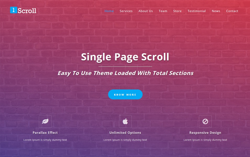 Single Page Scroll