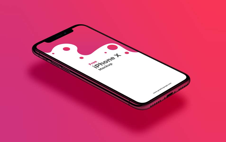 Free Perspective View iPhone X Mockup