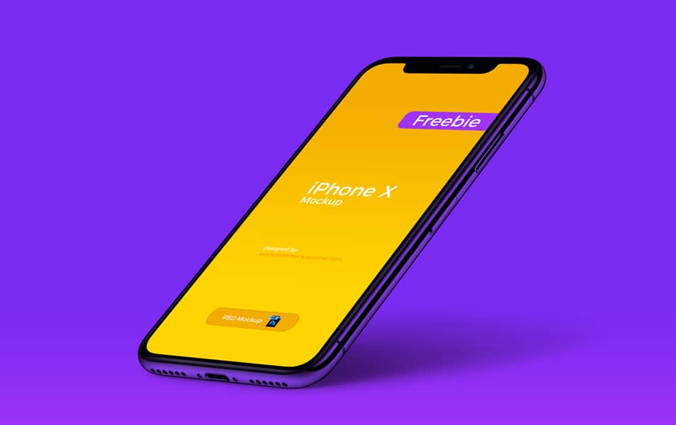 Free iPhone X Perspective Mockup of 2018