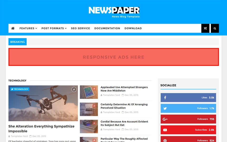 Newspaper News Blogger Template