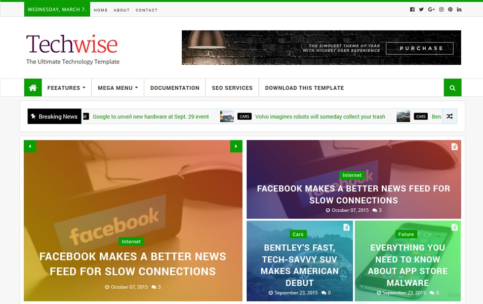 Techwise Magazine Blogger Template