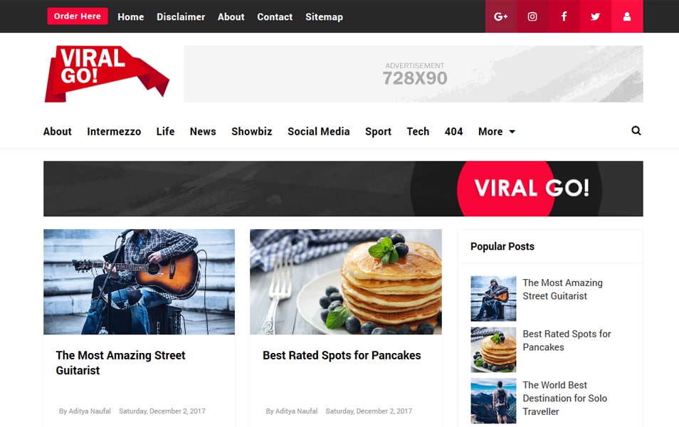 Viral Go Responsive Blogger Template