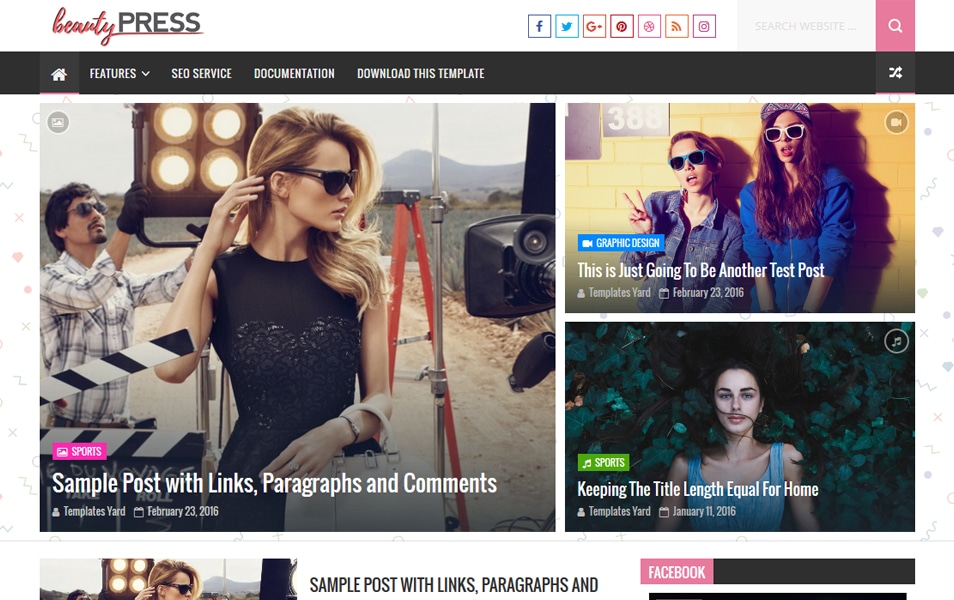 BeautyPress Stylish Blogger Template