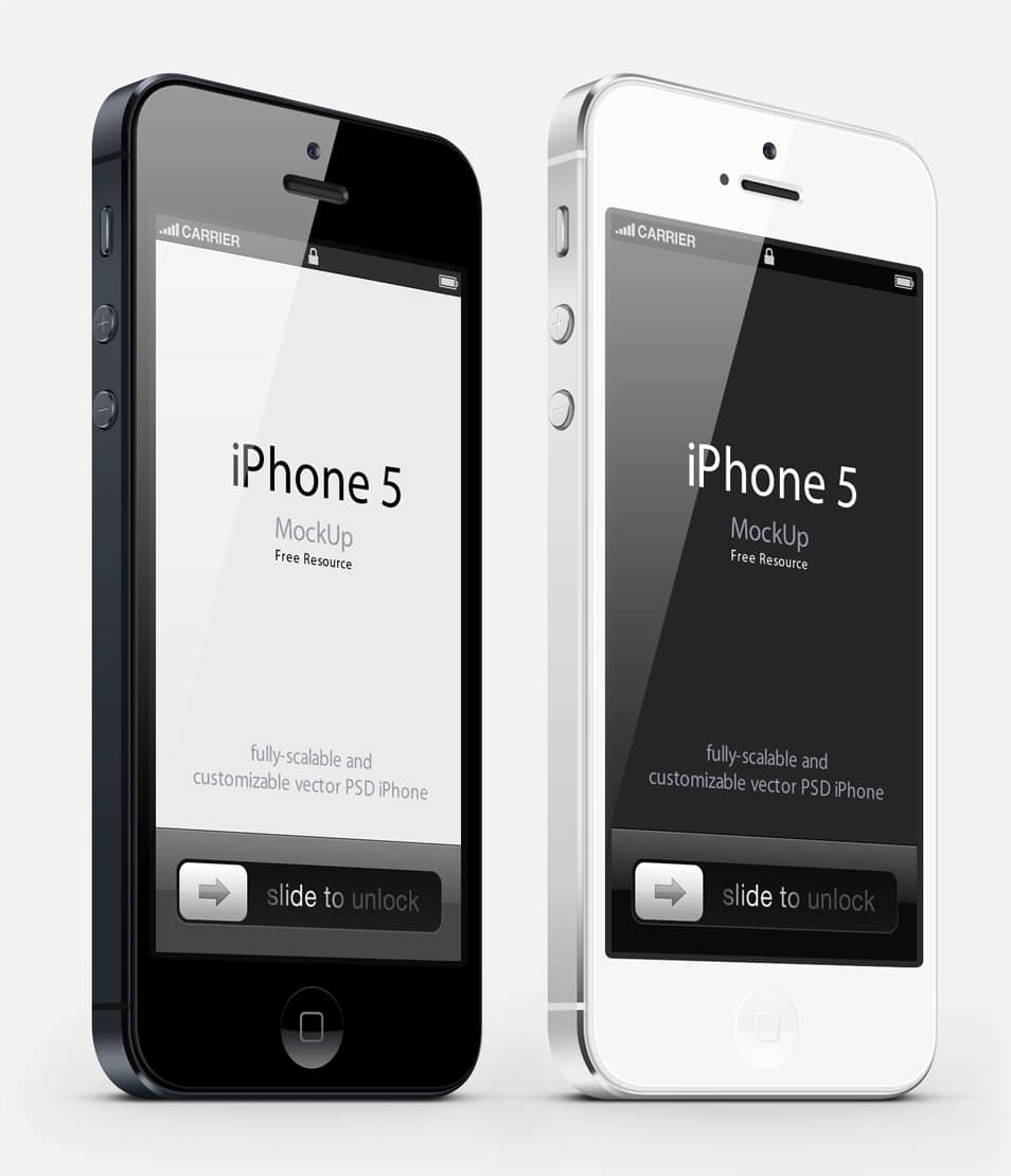 Download 3-4 View IPhone 5 PSD Vector Mockup » CSS Author