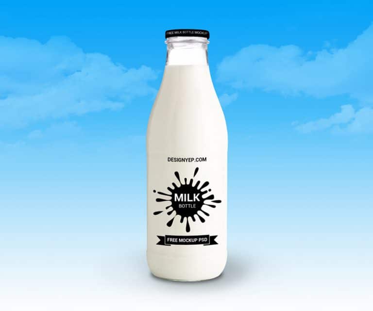 Download Free Milk Bottle Mockup PSD » CSS Author