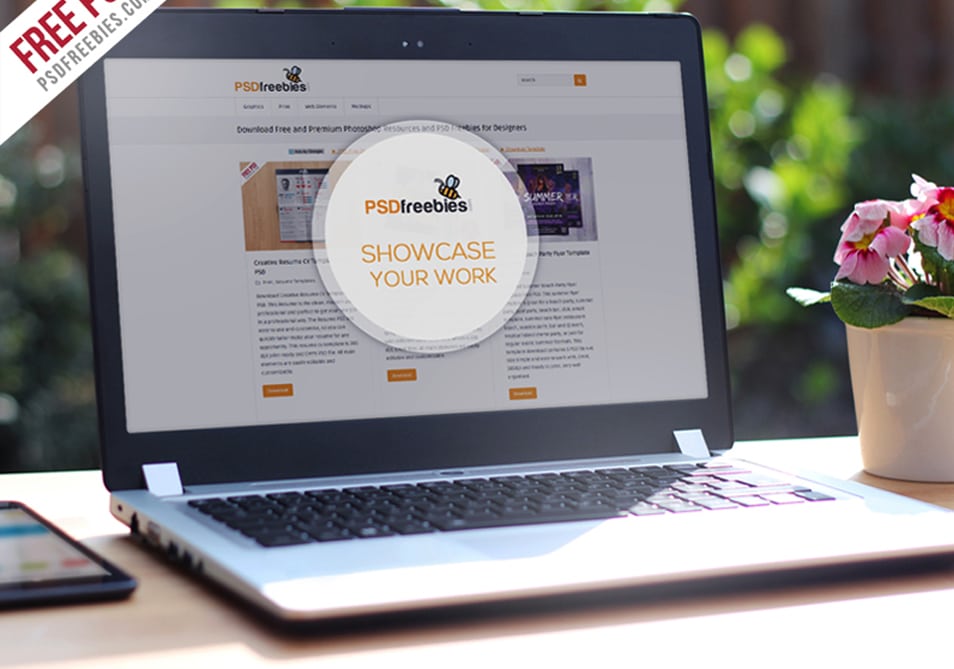 Realistic Laptop Mockup Template Free PSD » CSS Author