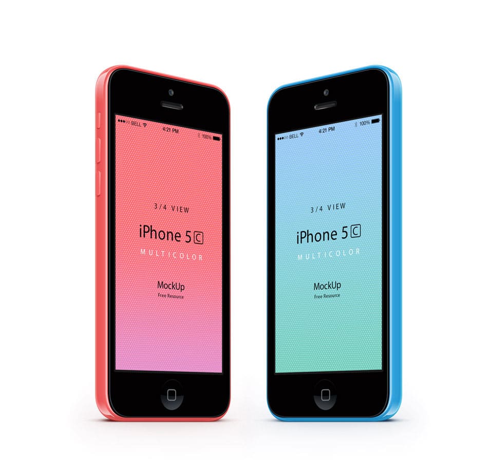 Download 3-4 IPhone 5C PSD Vector Mockup » CSS Author