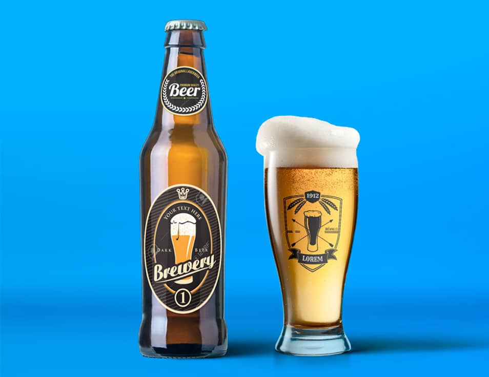 Download Beer Bottle And Glass Mockup Free PSD » CSS Author