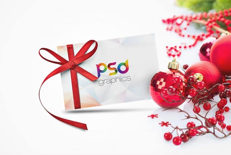 Download Christmas Gift Card Mockup Free PSD » CSS Author