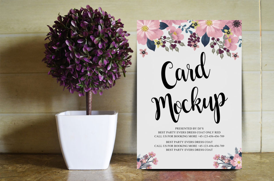 Download Free Floral Wedding Card Mockup PSD » CSS Author