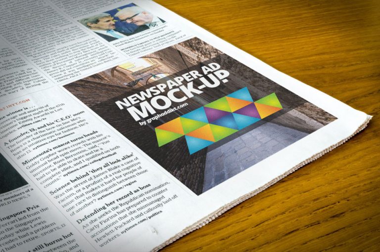 Download Free PSD Newspaper Advert Mock-up » CSS Author