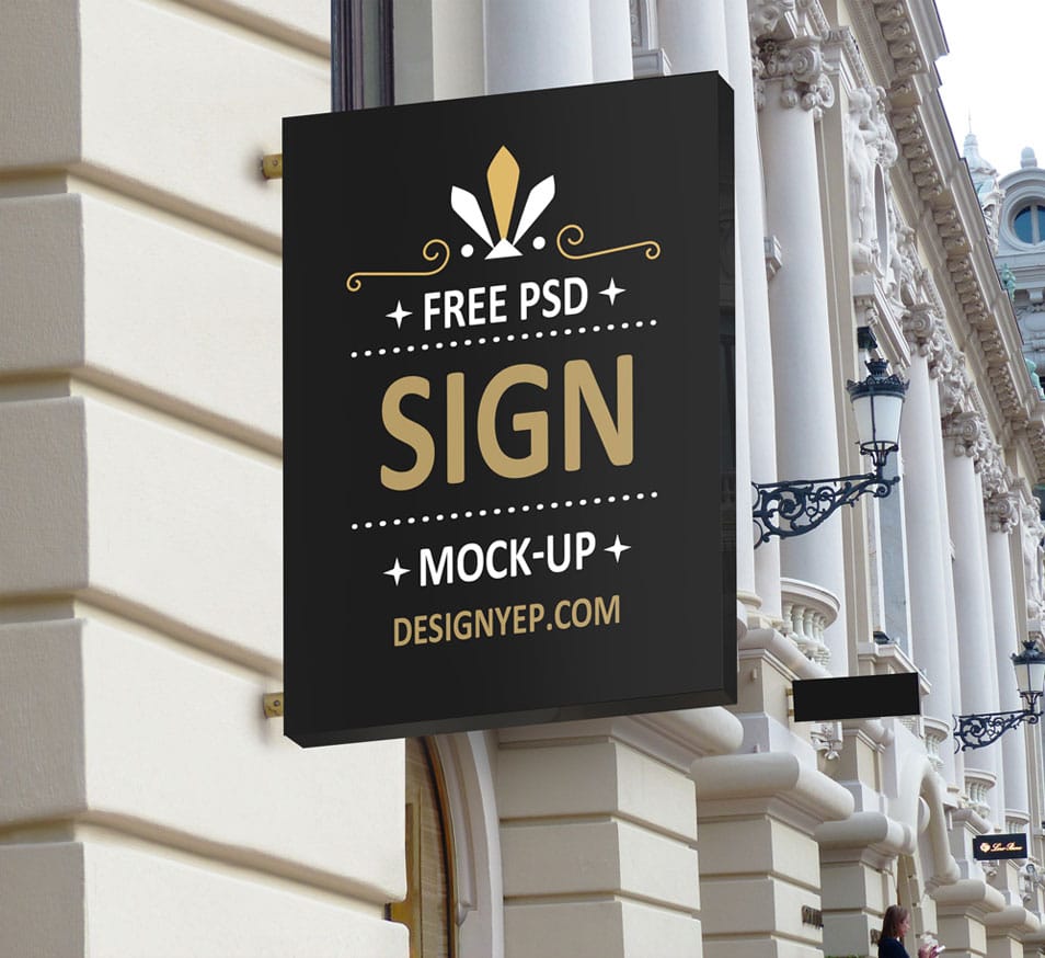 Download Free Shop Sign Mockup PSD » CSS Author