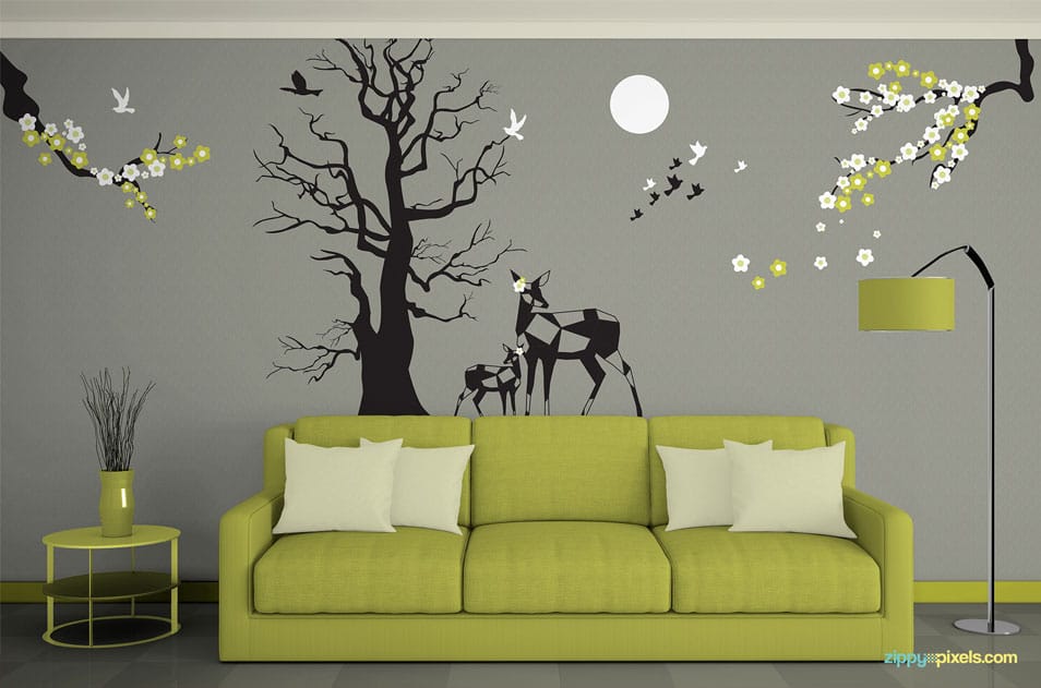 Free Wall Mockup In Living Room Environment » CSS