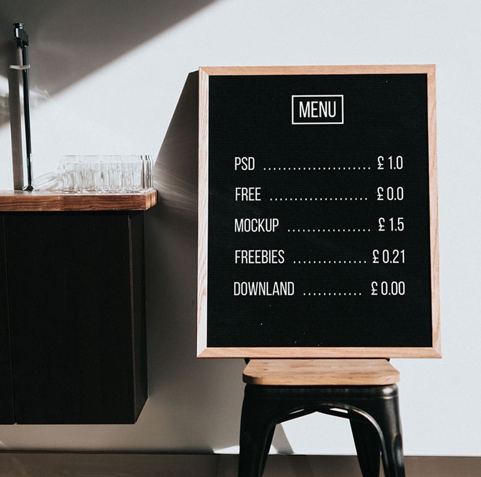 Download Menu Board Mockup » CSS Author