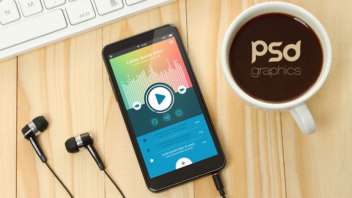 Download Music App Smartphone Mockup PSD » CSS Author