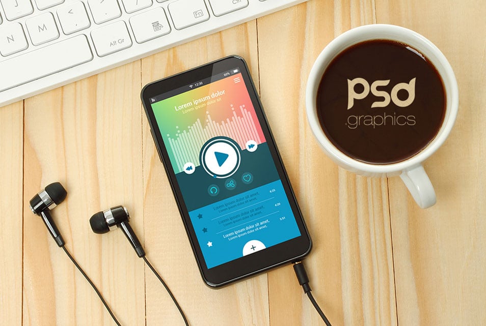 Download Music App Smartphone Mockup PSD » CSS Author